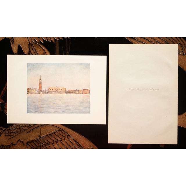1910s 1912 Mortimer Menpes "Panorama Seen From At. Mark's Basin", Original Full-Color Print of Venice For Sale - Image 5 of 6