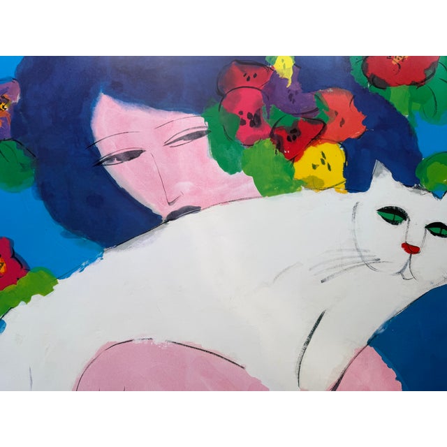 Walasse Ting (1929–2010), Girl With a Cat Galerie Asbæk, Copenhagen, 1987, Copyright Walasse Ting, New York/Yves Riviere, Paris For Sale - Image 10 of 11