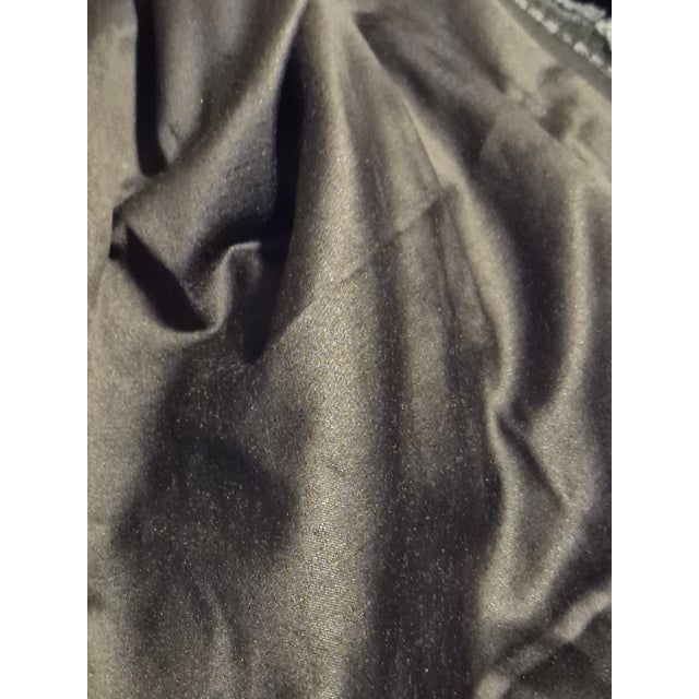 Luxury polished double face black/deep charcoal designer satin. Elegant sheen and drape.