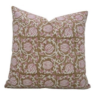 Fabdivine Traditional Block Print Cushion Cover Viscose Linen 24x24 Inch- 6Kamal For Sale