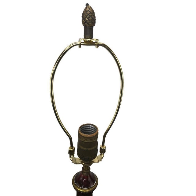French Pair of French Bronze Mounted Oxblood Lamps For Sale - Image 3 of 7