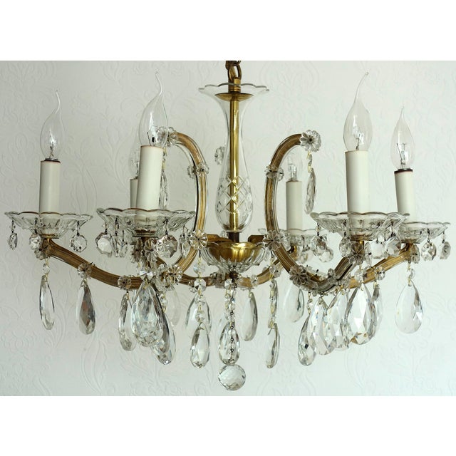 1960s Maria Theresia Chandelier in Brass and Crystal from Palwa, 1960s For Sale - Image 5 of 14