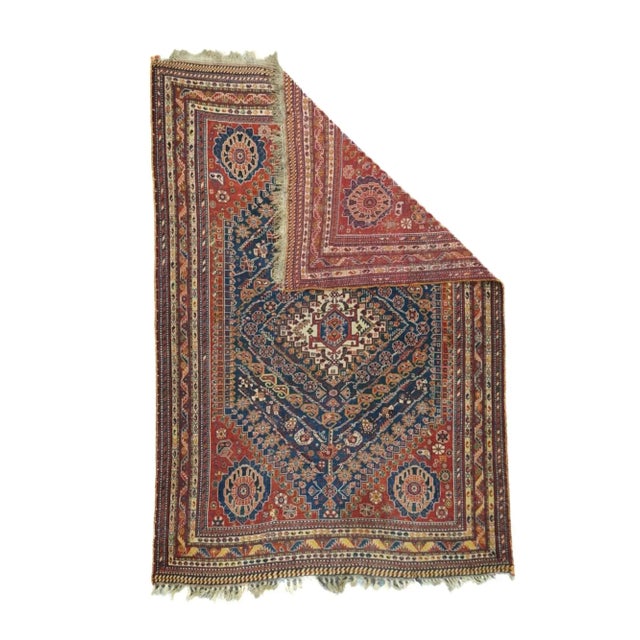 Early 20th Century Antique Qashqai Rug 5'4'' x 7'10'' For Sale - Image 5 of 12