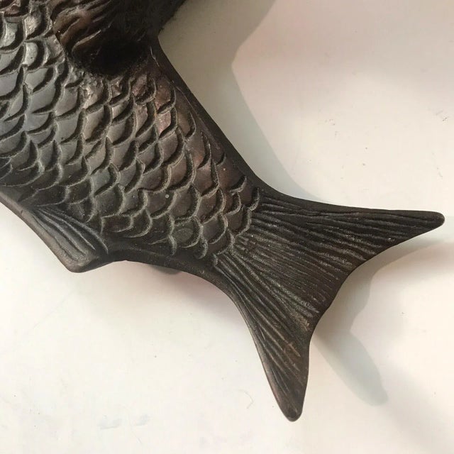 1980s Bronze Cat & Fish Pen Tray For Sale - Image 4 of 6