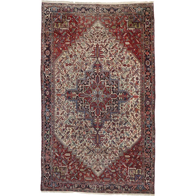 Textile Antique Persian Heriz Rug - 11'05 x 19'00 For Sale - Image 7 of 7