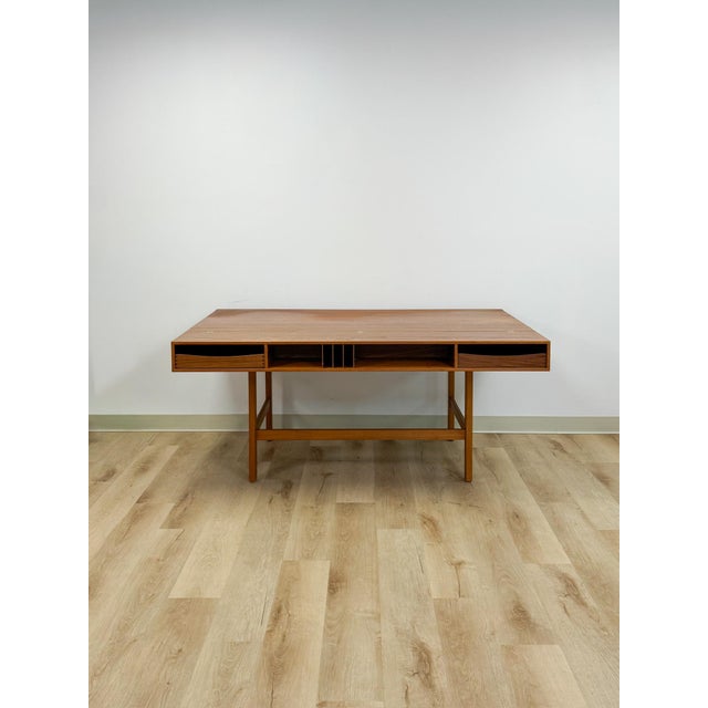 Peter Lovig Nielsen MCM Desk Folding Top Shelving Rare Danish Modern Office Desk For Sale - Image 12 of 16