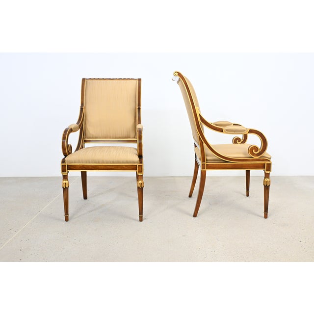 Karges Furniture Louis XVI Style Dining Chairs With Gilt Accents, Set of 8 For Sale - Image 14 of 18