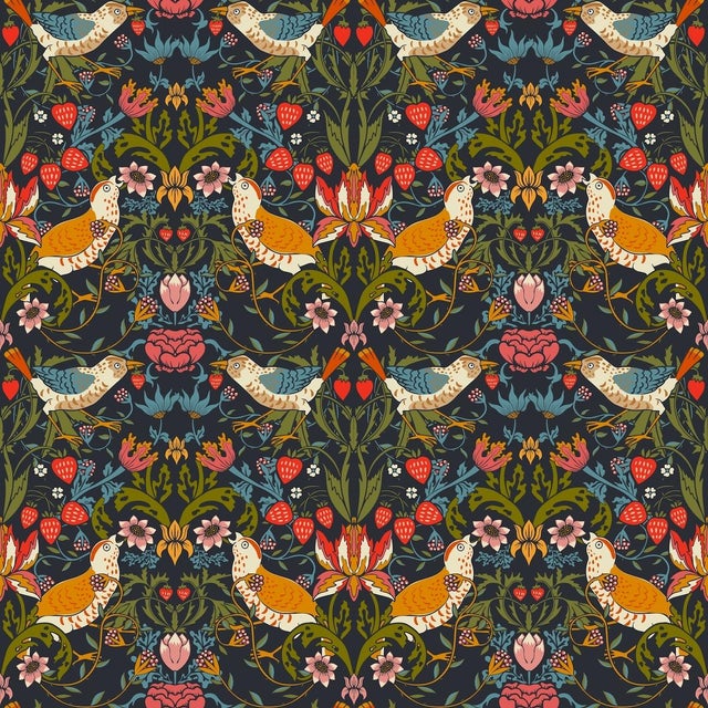 Strawberry Thief Wallpaper - Midnight For Sale