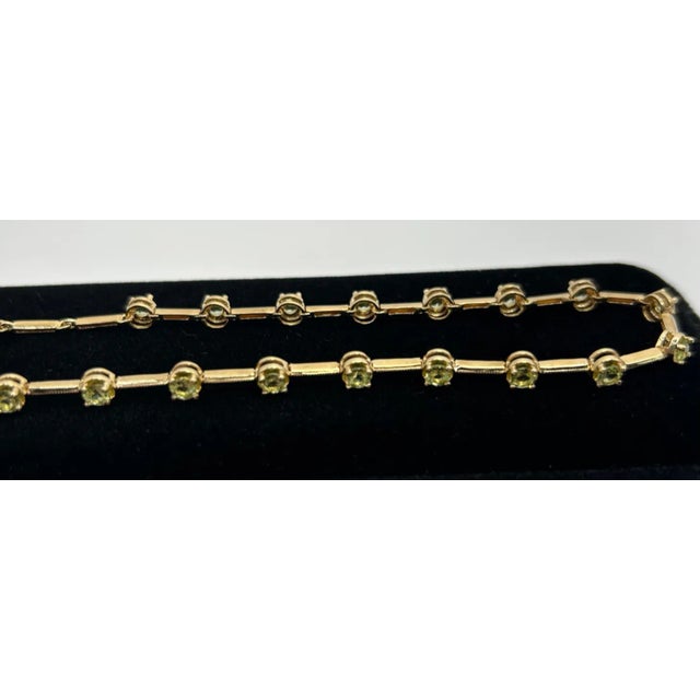 14k Yellow Gold & Peridot Spacer Necklace For Sale - Image 4 of 12