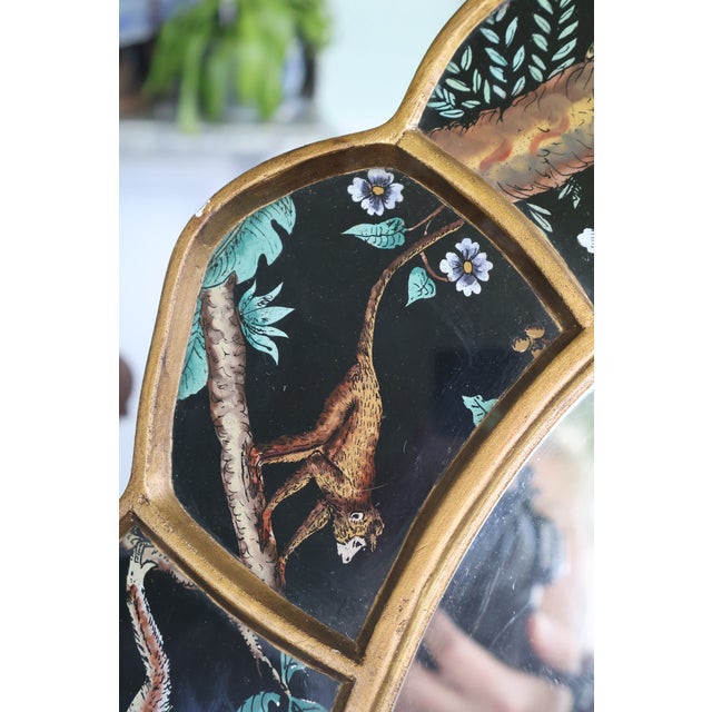 Vintage Robert M. Weiss Peruvian Reverse-Painted Wildlife Mirror For Sale - Image 9 of 18