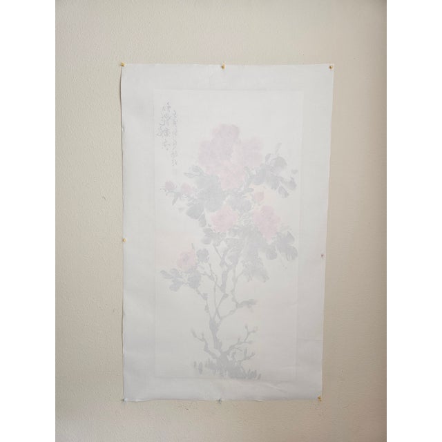 ‘Red Blossoms in Fragrant Bloom’ Peony Ink Painting on Xuan Paper For Sale - Image 15 of 18