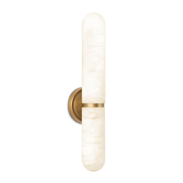 Brass Regina Andrew Salon Alabaster Sconce Large, Natural Brass For Sale - Image 8 of 8