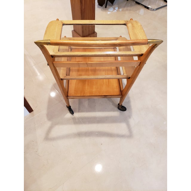Giuseppe Scapinelli 1950 Brazilian Caviuna Wood Tea Cart For Sale - Image 4 of 6