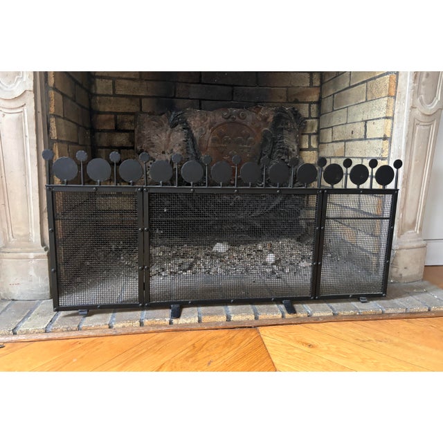 Fire Screen in Black Lacquered Metal by Bertil Vallien for Boda, 1960 For Sale - Image 6 of 7