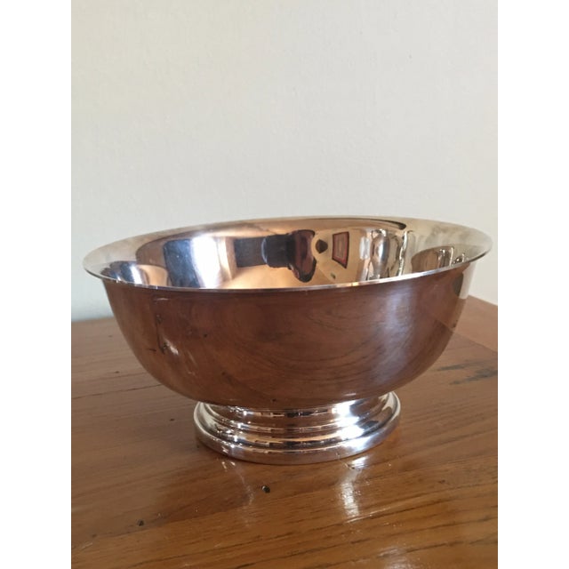 American Mid-Century Gorham Silver Plated Paul Revere Inspired Bowl For Sale - Image 3 of 11