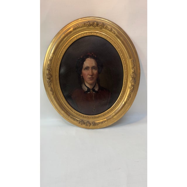 Biedermeier Portrait, 1870s, Oil Painting, Framed For Sale - Image 3 of 8