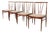 Scandinavian Wood Spindle Back Dining Chairs with Caramel Leatherette Upholstery, 1970s, Set of 4 For Sale