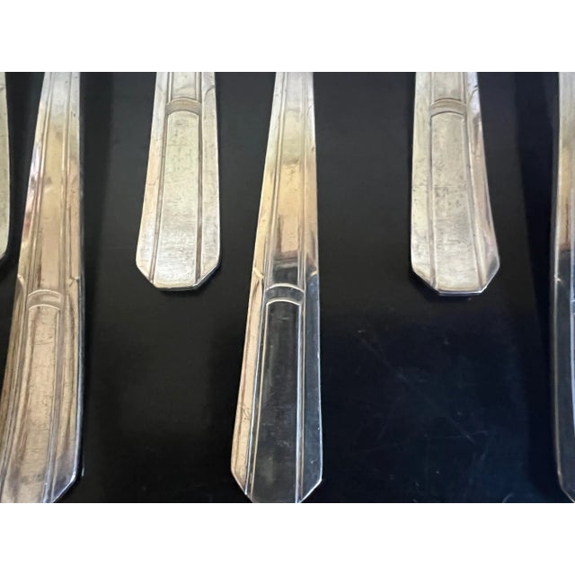 Francois Frionnet French Art Deco Silver Plate Flatware- Set of 49, C. 1930's For Sale - Image 10 of 12