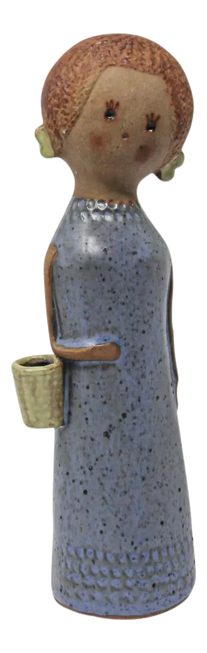 Late 20th Century Traditional Japanese Young Woman Ceramic Sculpture