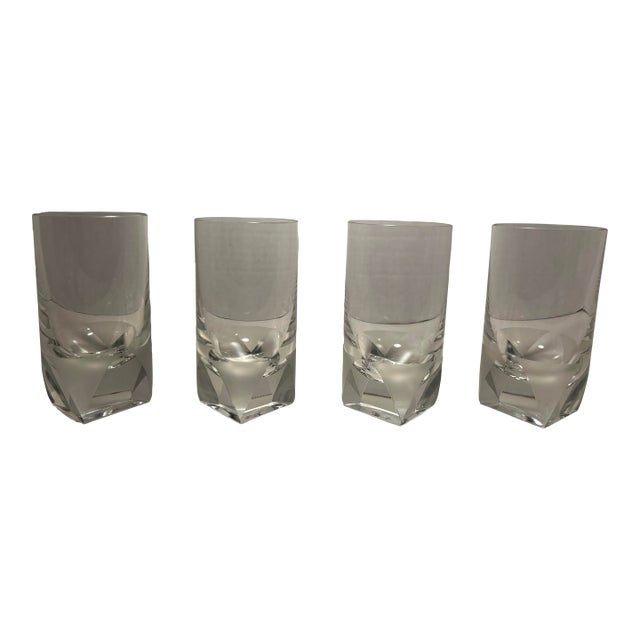 Set of 4 ~ Rosenthal Studio Line "Skal Clear" 9 Oz. Flat Tumblers ~ 5 1/8" Tall For Sale