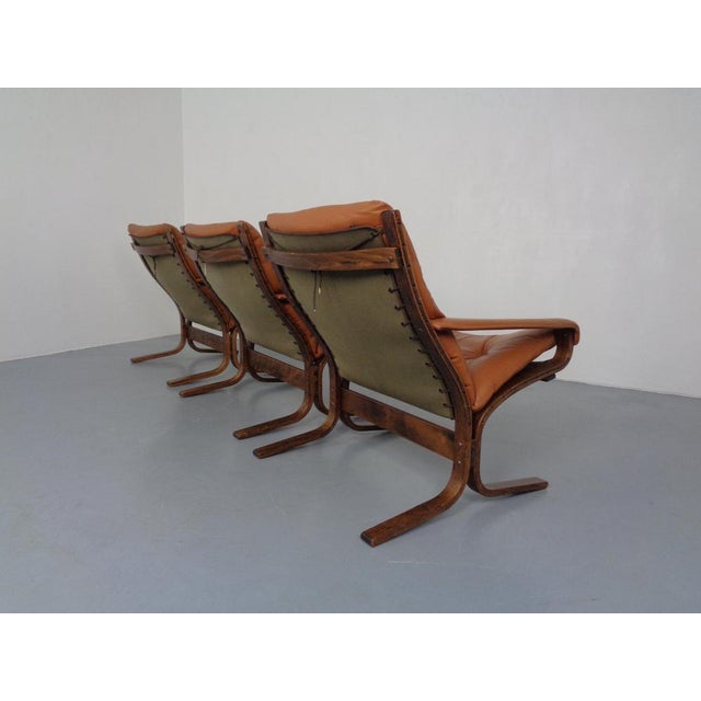 Mid-Century Siesta Table & Leather Chairs by Ingmar Relling for Westnofa, 1960s, Set of 4 For Sale - Image 9 of 18