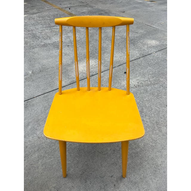 1970s Pair of Danish Yellow Mid Century Chairs- a Pair For Sale In Atlanta - Image 6 of 7
