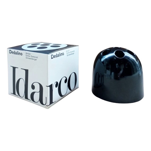 Vintage Black Dedalino Pencil Holder by Emma Gismondi for Idarco, 1970s For Sale