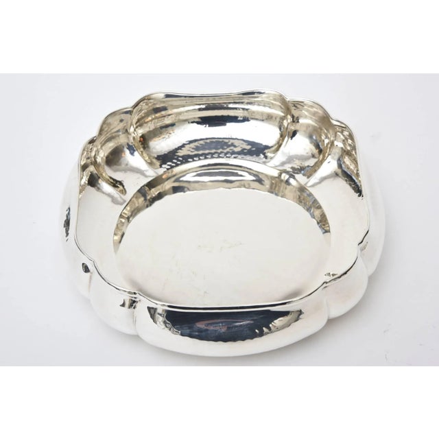 Vintage Hand-Hammered Silver Plate Bowl or Serving Piece Italian For Sale - Image 4 of 11