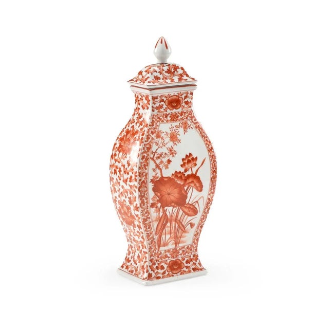 Transitional Chelsea House Covered Lotus Leaf Vase For Sale - Image 3 of 3