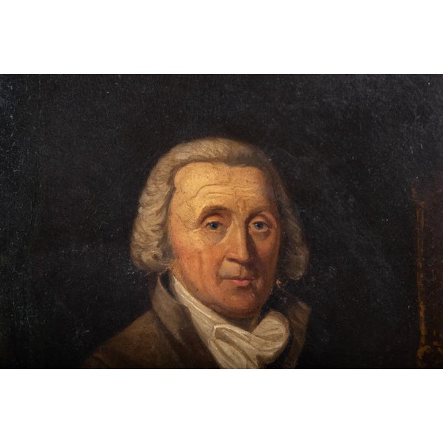 English Original 18th C Portrait of a English Gentleman, Oil on Canvas by John Hoppner (Signed) For Sale - Image 3 of 7