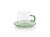 Contemporary Bergamo Glass Tea & Coffee Cups and Saucers - Green, Set of 4 For Sale - Image 3 of 4