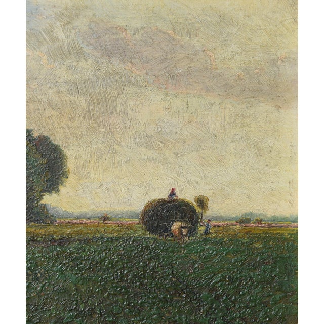 Ernst Haymann, Ernst Haymann, Small Painting, Harvest Landscape (Dachau?), Framed, 1890s, Oil For Sale - Image 6 of 12