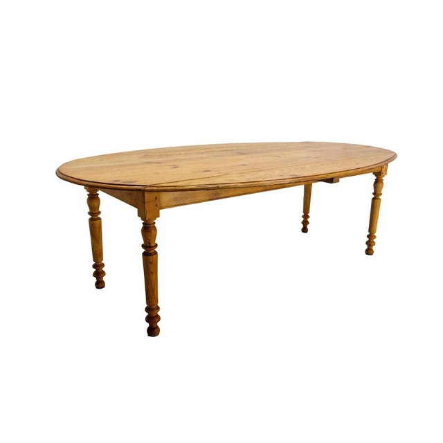 Dining folding table with oval top, ash Turned legs and drop leaf Late 19th century, Franch belt height:23.22 in...