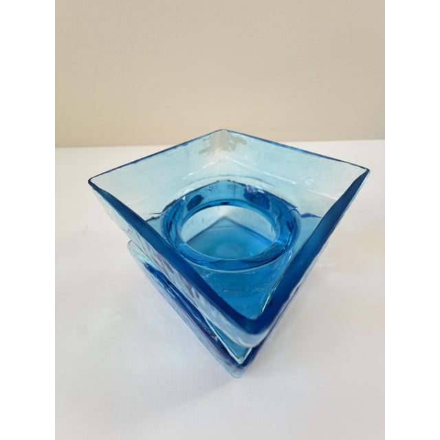 Aqua Blue Pala Glass Vase by Helena Tynell for Riihimäen Lasi, Finland, 1964 For Sale - Image 6 of 18