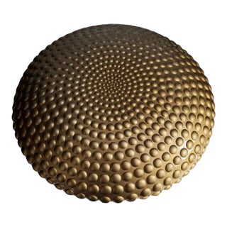 1960s Dimpled Gold Centerpiece Bowl For Sale