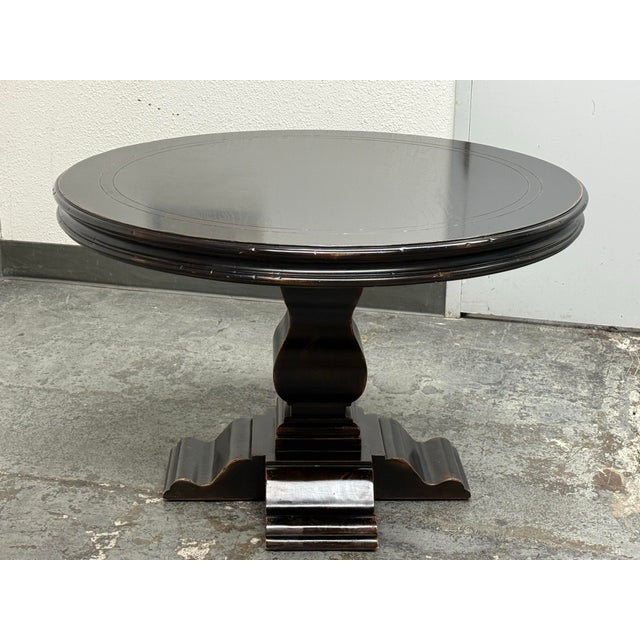 Aspen Antique Ebony Round Dining Table, 48 Inches. For Sale - Image 12 of 12