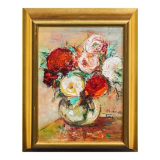 Hsiao-Hsia Tsai Hobbs (American/Chinese, 1927-2007), Still Life Oil on Canvas, Signedi Frame): 15"h X 12"w For Sale
