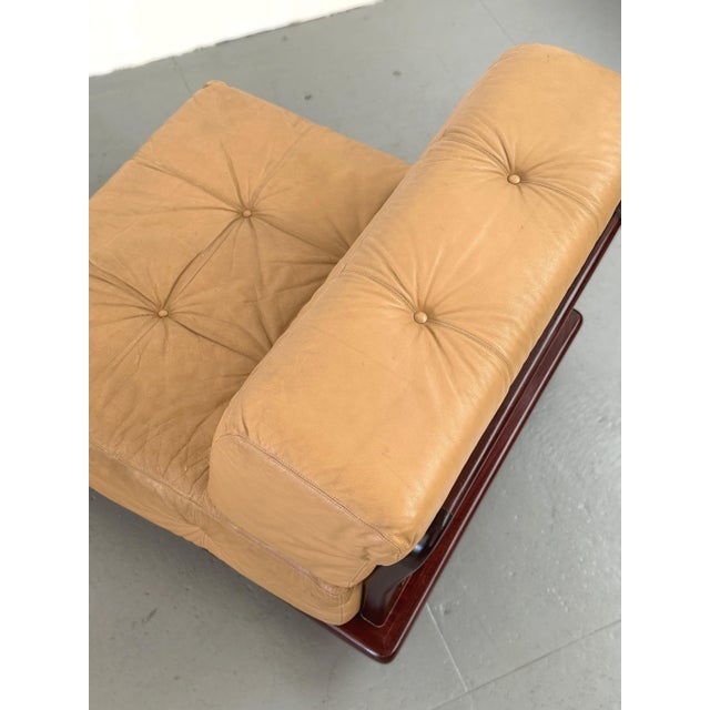 Wood 1980s Rosewood Italian Leather Chairs For Sale - Image 7 of 9