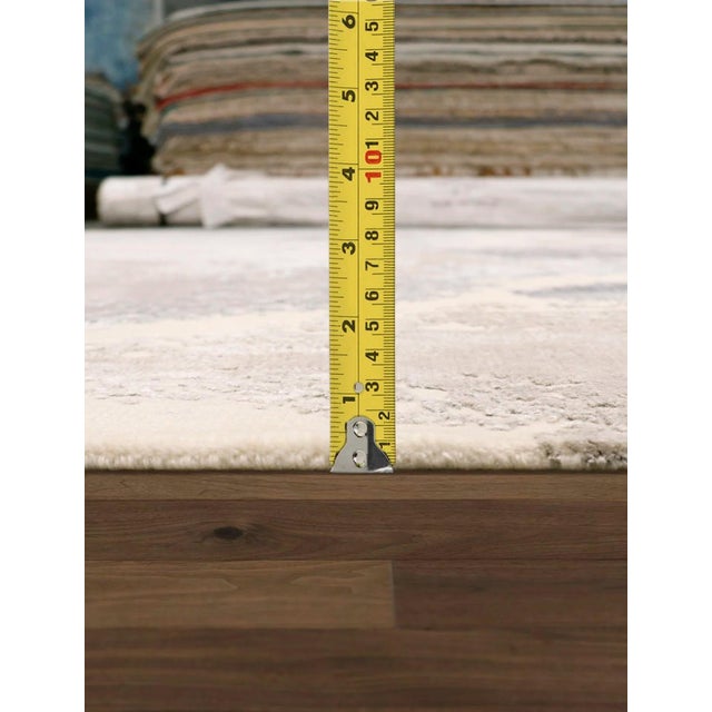2020s Pasargad Home Modern Ivory Silk & Wool Area Rug- 9' 1'' X 12' 2'' For Sale - Image 5 of 6