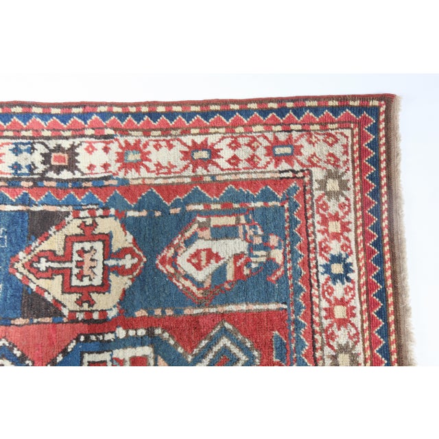 Antique Karabagh Kazak Caucasian Rug For Sale - Image 9 of 16