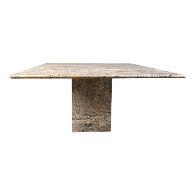 Vintage Granite Square Dining Table, 1970s For Sale