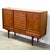 1950s Danish Teak Tall Sideboard / Highboard With Inlaid Veneer Design For Sale - Image 4 of 17