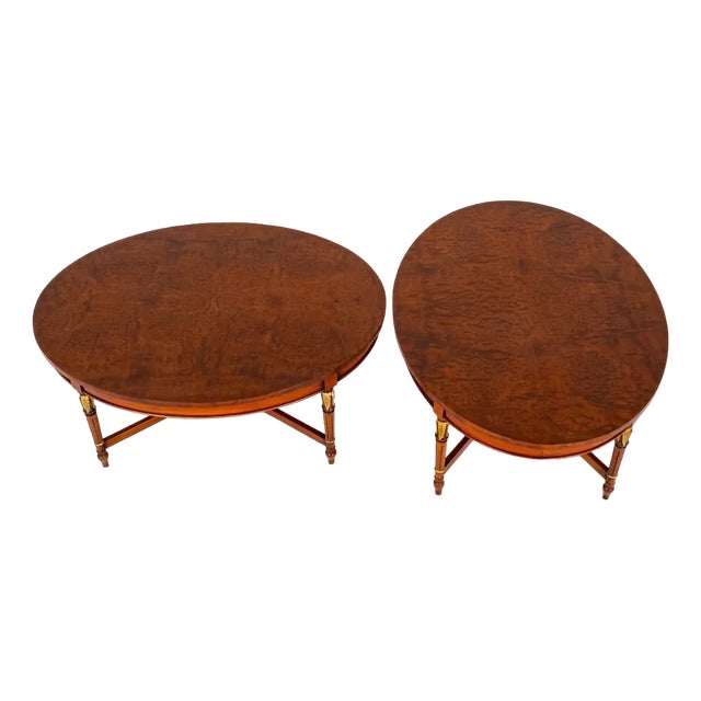 Regency Coffee Tables in Walnut, 1920s, Set of 2 For Sale