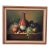 Realistic Painting on Canvas Still Life Fruit and Pottery Composition by Frank Lean Framed Circa 1960s For Sale
