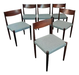 1960s Set of Six Danish Modern Rosewood Dining Chairs by Poul Volther for Frem Rojle