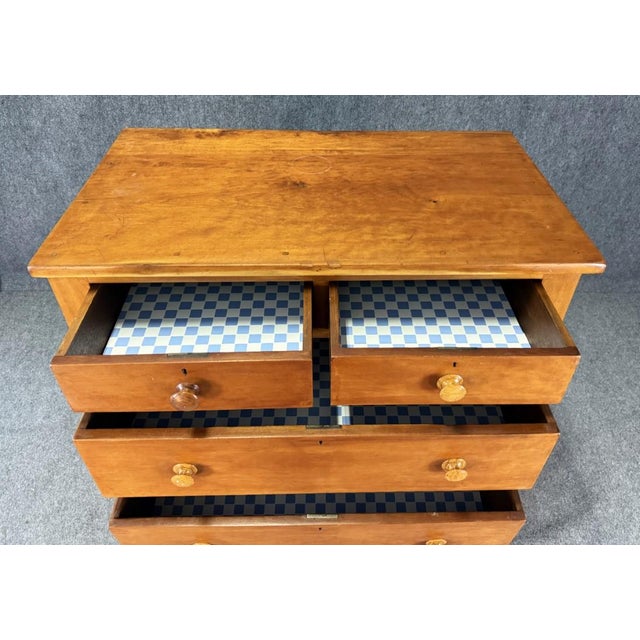 Wood 19th Century Solid Walnut Five Drawer Chest For Sale - Image 7 of 15