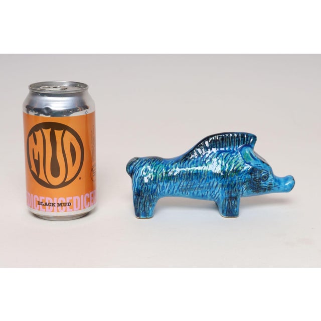 Vintage Italian Rimini Blu Ceramic Boar by Aldo Londi for Bitossi For Sale - Image 10 of 13