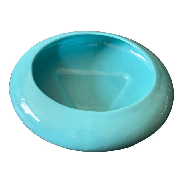 Vintage Pottery Ufo Shaped Succulent Cactus Planter Robin’s Egg Blue Attributed to Royal Haeger For Sale