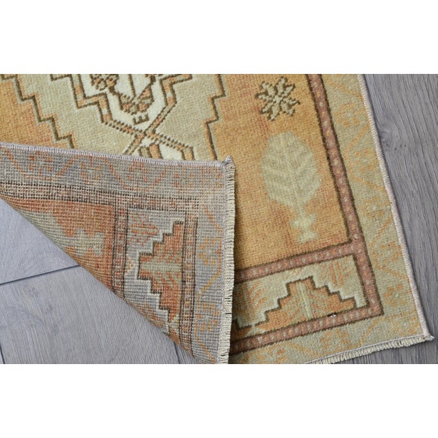 Tribal Floral Kurdish Door Mat Rug For Sale - Image 3 of 6