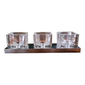1970s Glass Cube Wall Lighting Sconce